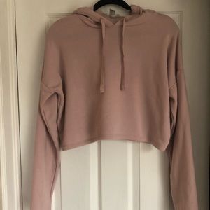 Blush pink cropped hoodie